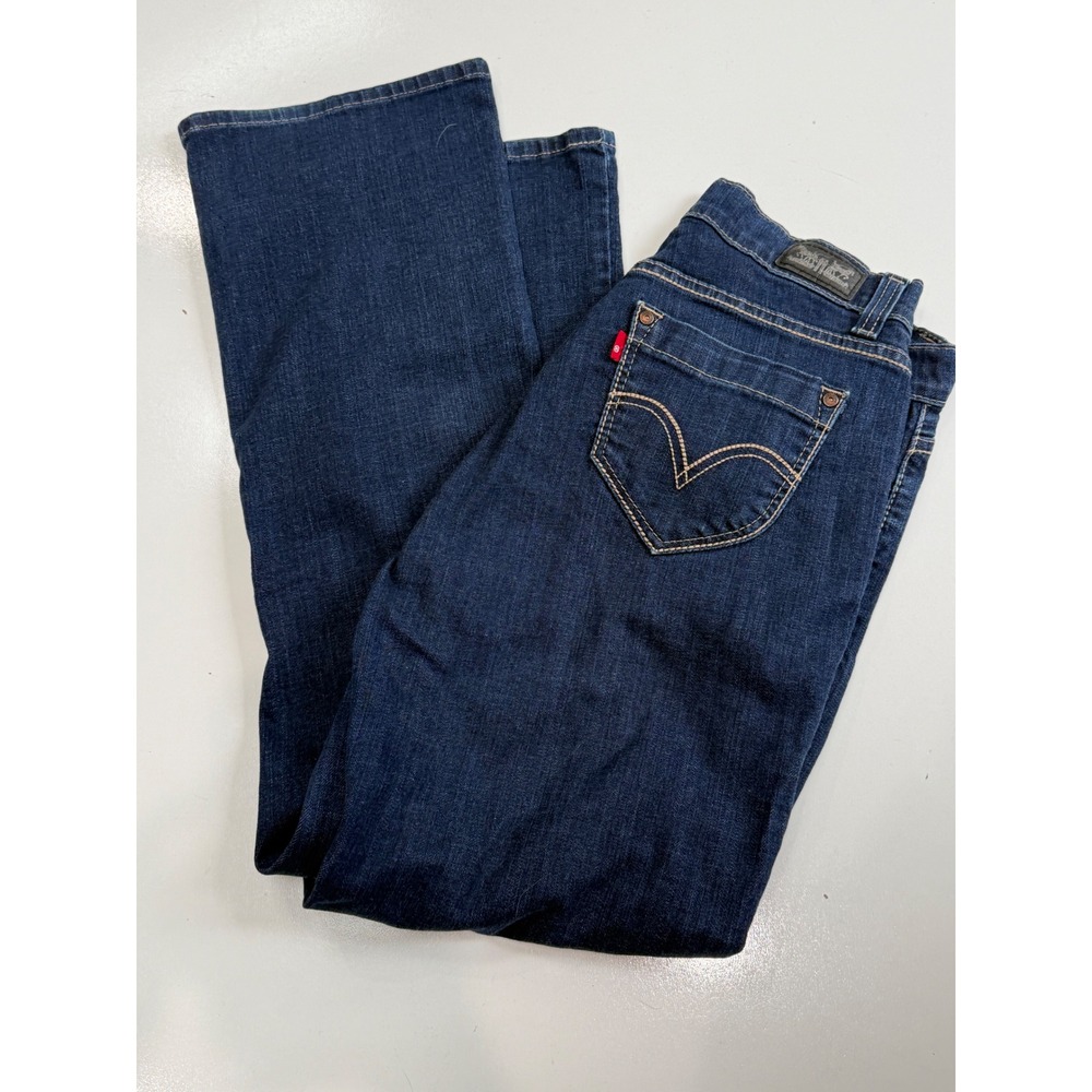 Levi Strauss Signature Bootcut Jeans Dark Wash Blue Denim W30 L32 Womens 10M